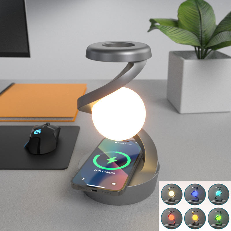 Rotating Moon Desk Lamp with Wireless Charging - Quick Hack