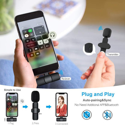 Wireless Lavalier Microphone - Mini Mic for iPhone & Android - Quick Hack